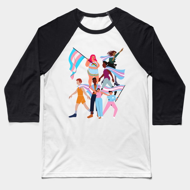 Trans pride Baseball T-Shirt by Natalice